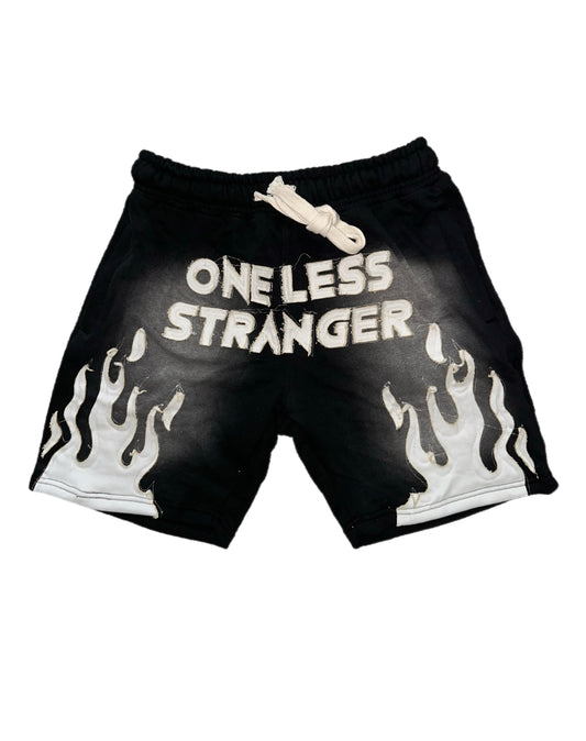 Black One Less Strangers Shorts